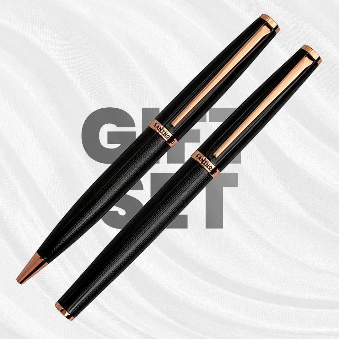 UAE's No.1 - Zory Gift Set of 2 Luxury Pens - Black & Gold Finish