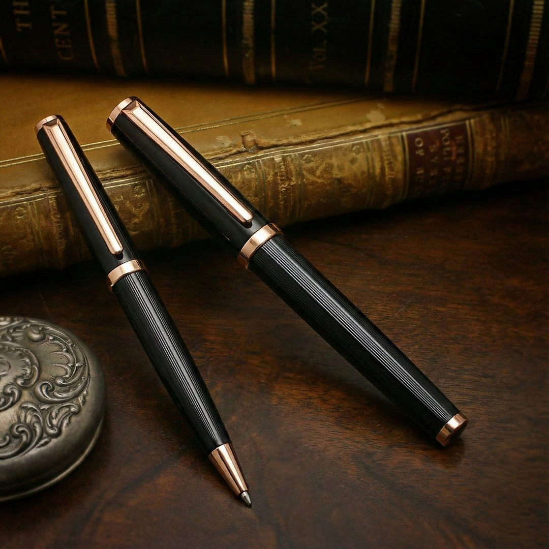 UAE's No.1 - Zory Gift Set of 2 Luxury Pens - Black & Gold Finish
