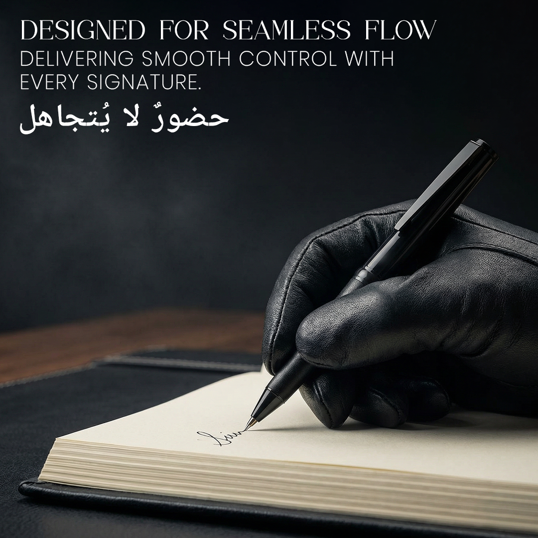 UAE's No.1 - Elegance Gift Set of 2 Luxury Pens - Leather Black Finish