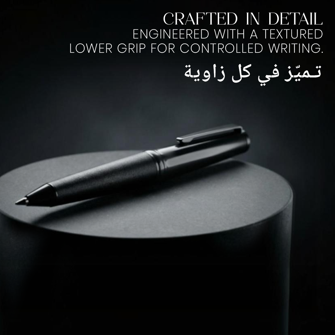 UAE's No.1 - Elegance Gift Set of 2 Luxury Pens - Leather Black Finish