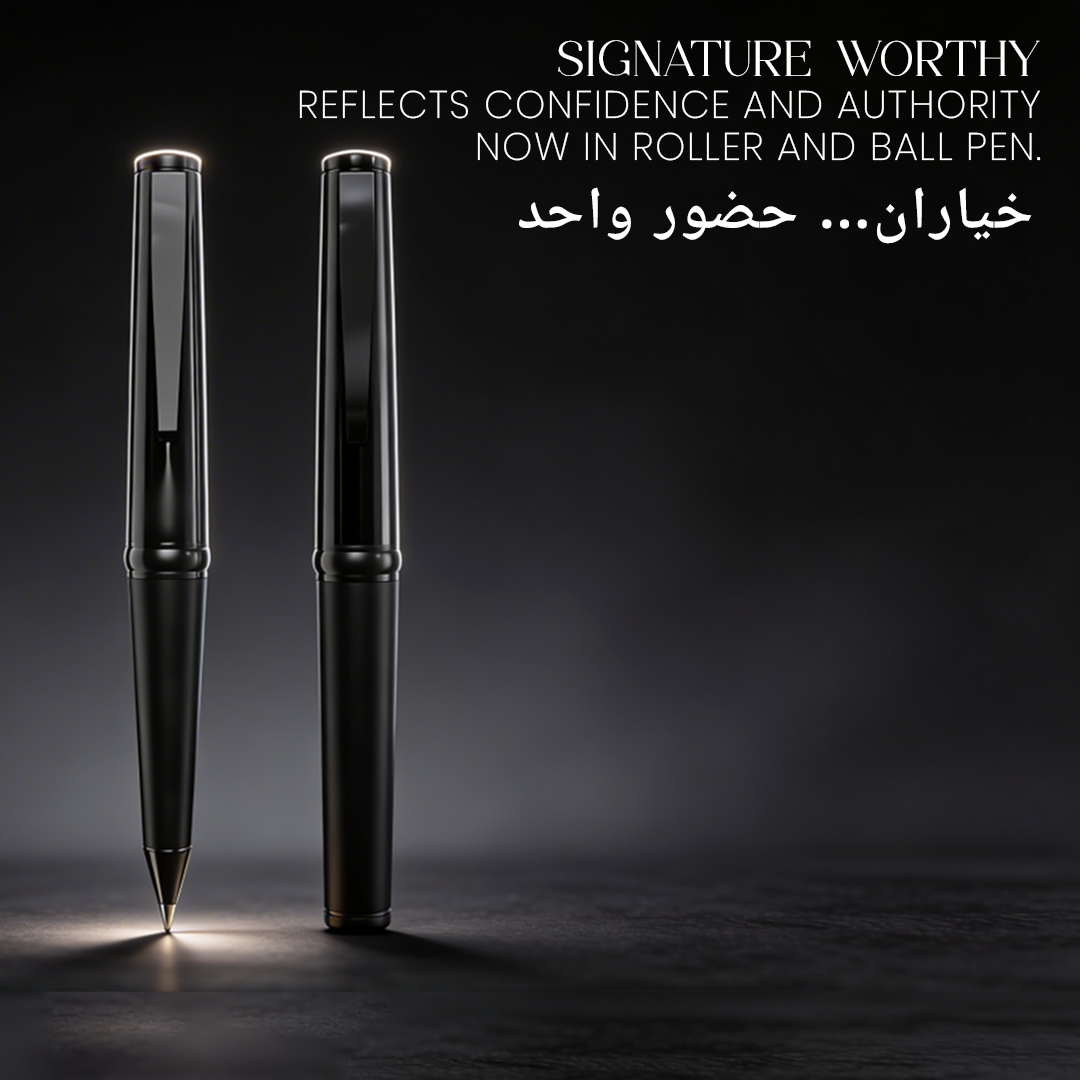 UAE's No.1 - Elegance Gift Set of 2 Luxury Pens - Leather Black Finish