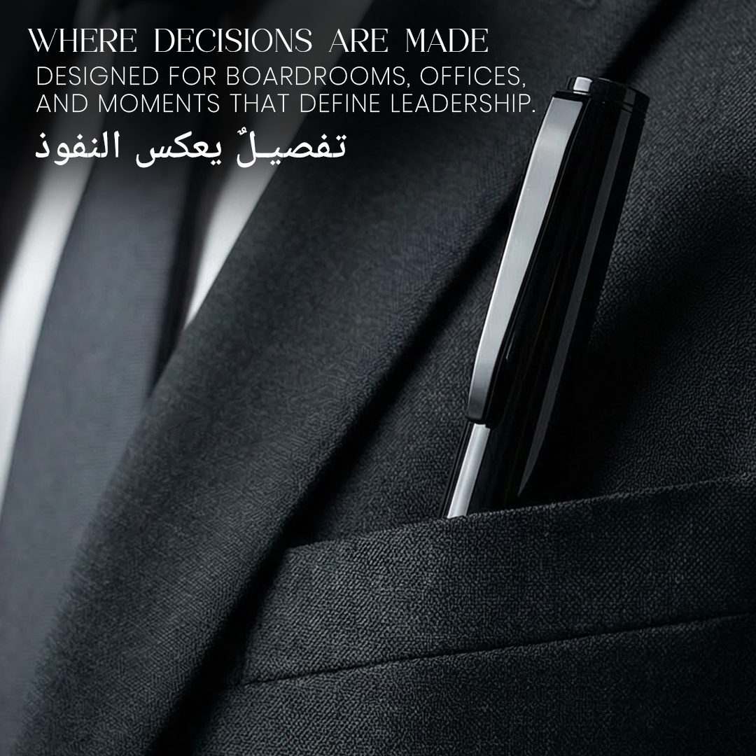 UAE's No.1 - Elegance Gift Set of 2 Luxury Pens - Leather Black Finish