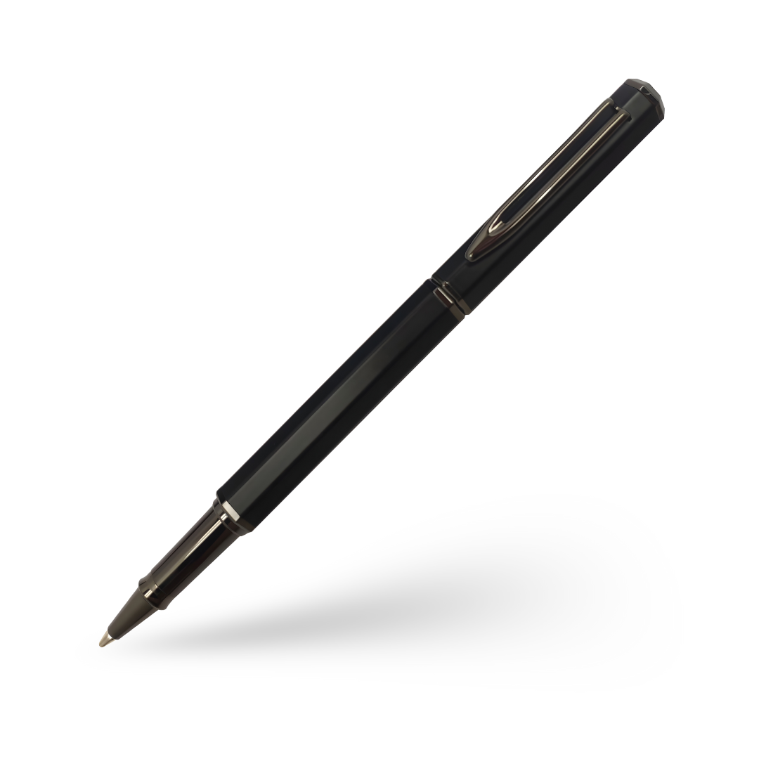 UAE's No.1 - Santhome Luxury Hex-Metal Roller Pen – Gift-Box Edition - Obsidian Black
