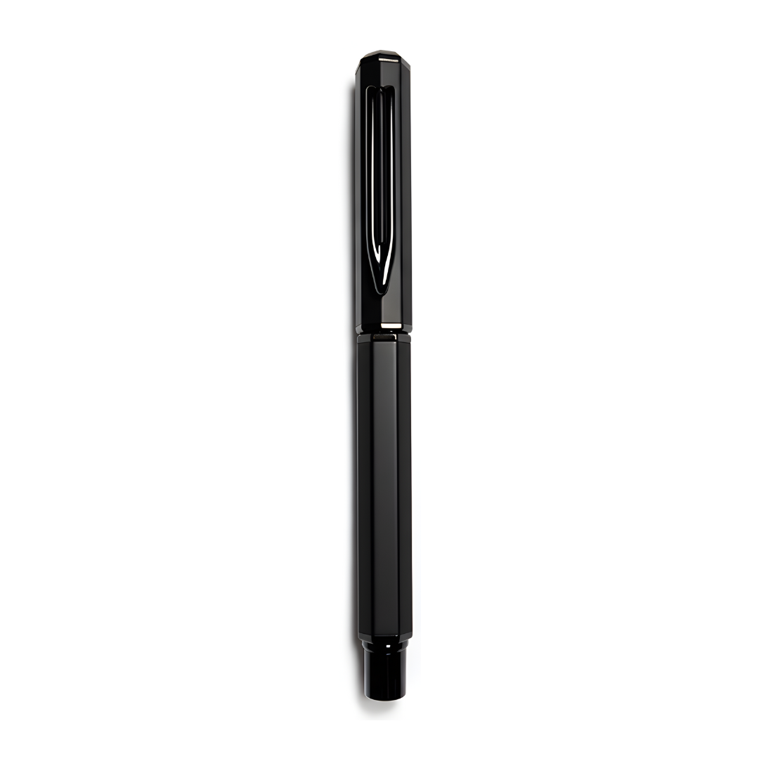 UAE's No.1 - Santhome Luxury Hex-Metal Roller Pen – Gift-Box Edition - Obsidian Black