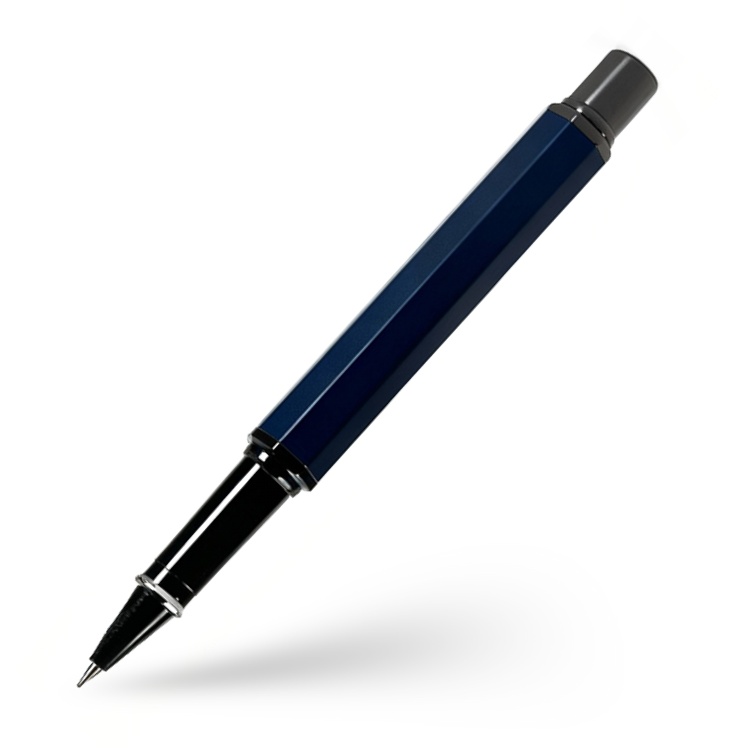 UAE's No.1 - Santhome Luxury Hex-Metal Roller Pen – Gift Box Edition - Midnight Sapphire Blue