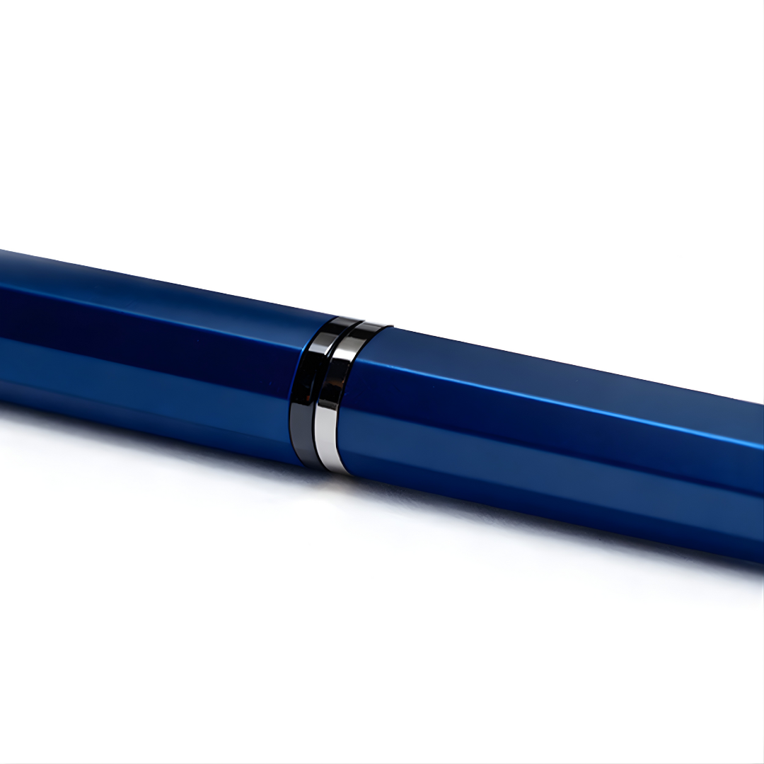 UAE's No.1 - Santhome Luxury Hex-Metal Roller Pen – Gift Box Edition - Midnight Sapphire Blue