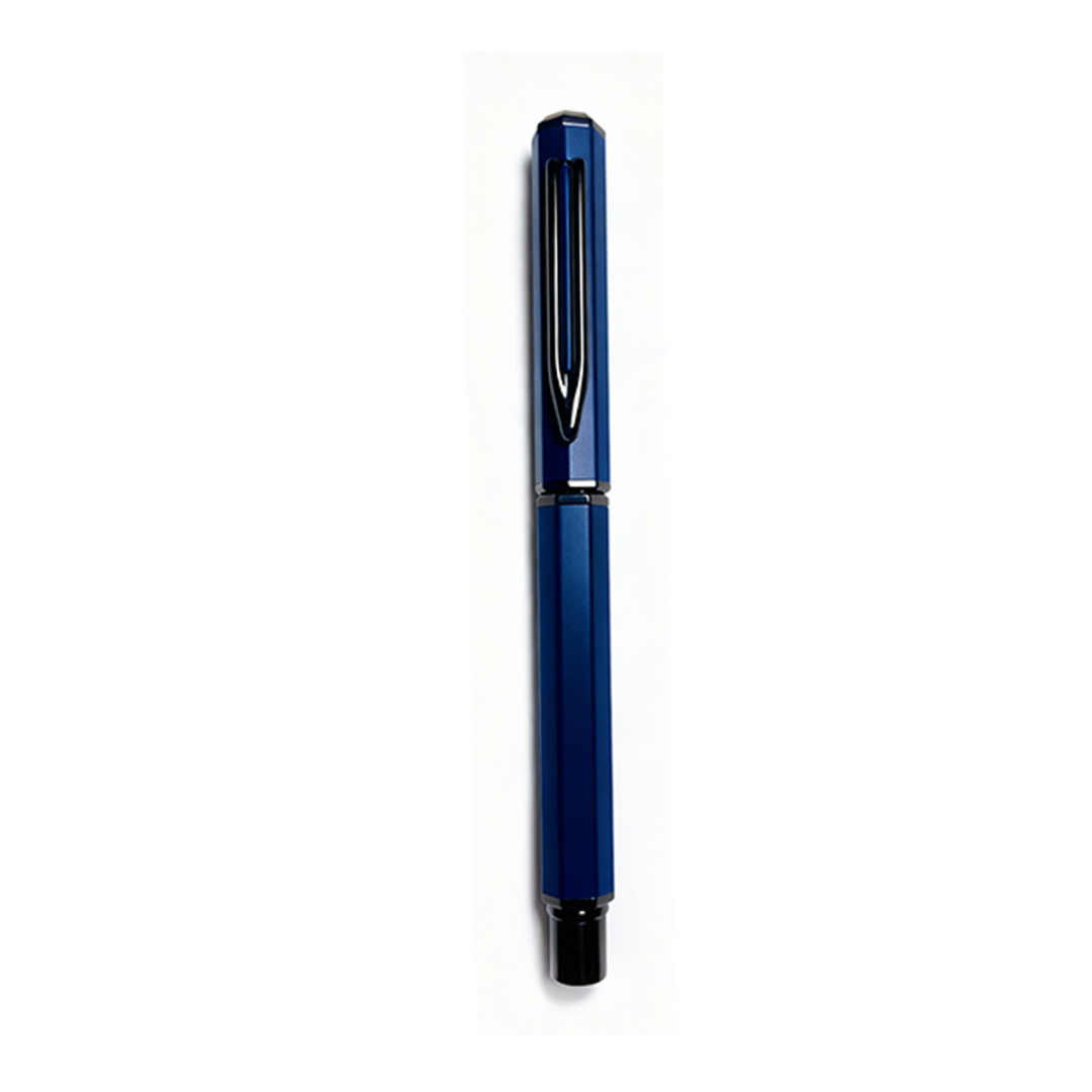 UAE's No.1 - Santhome Luxury Hex-Metal Roller Pen – Gift Box Edition - Midnight Sapphire Blue
