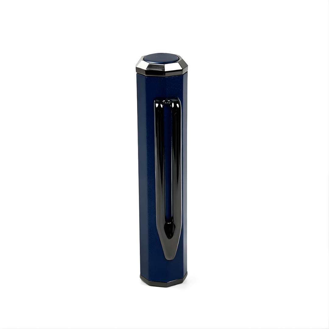 UAE's No.1 - Santhome Luxury Hex-Metal Roller Pen – Gift Box Edition - Midnight Sapphire Blue