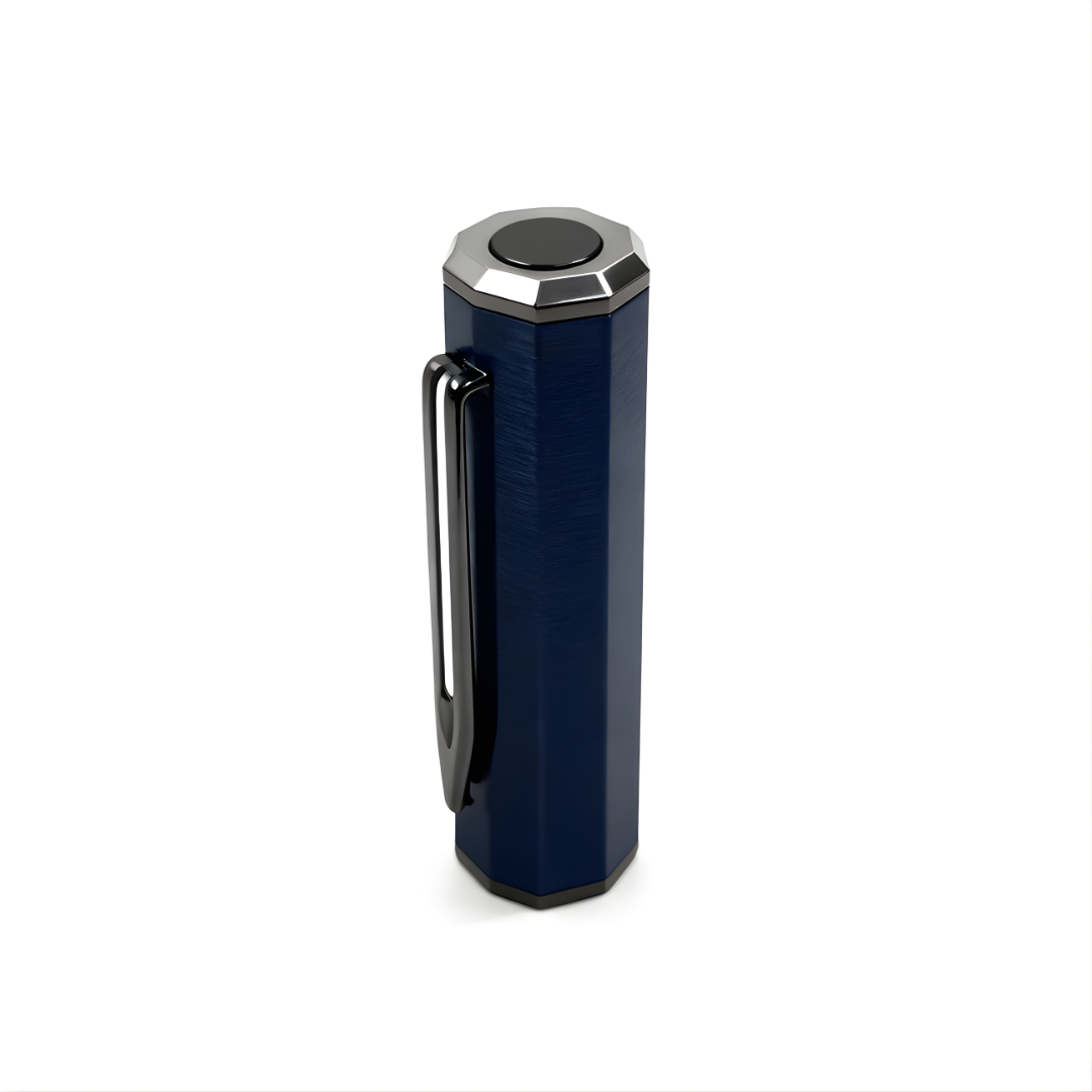 UAE's No.1 - Santhome Luxury Hex-Metal Roller Pen – Gift Box Edition - Midnight Sapphire Blue