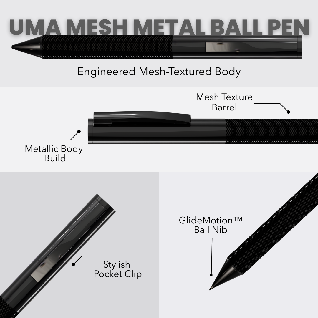 UMA - MESH Premium Metal Ballpoint Pen - Black