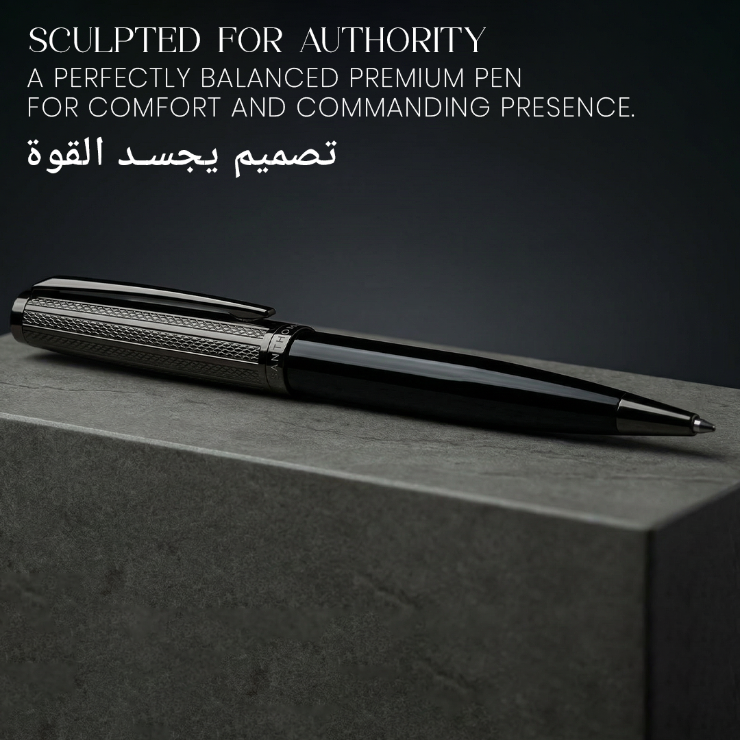 UAE's No.1 - Kiraz Gift Set of 2 Luxury Pens - Black & Chrome Finish