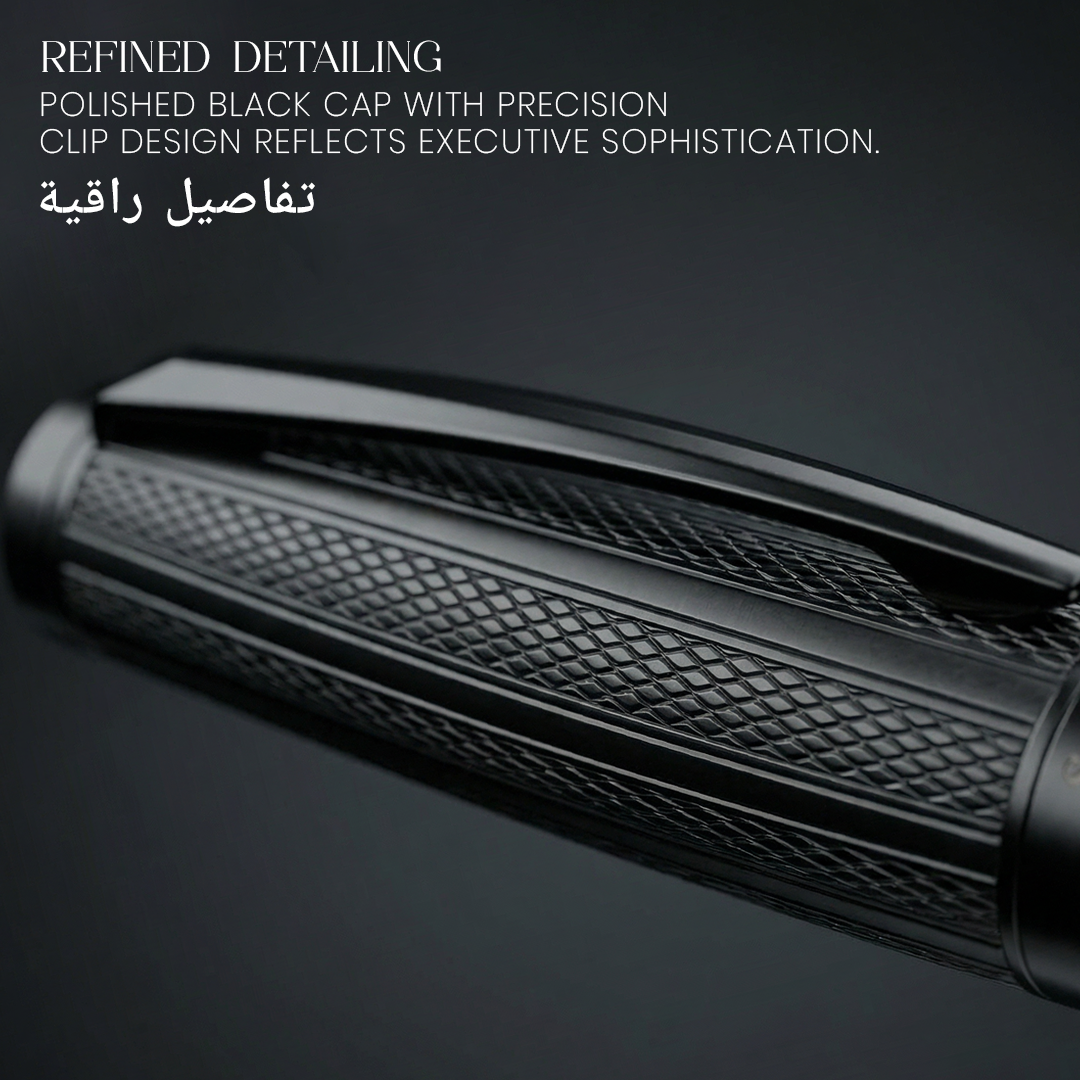 UAE's No.1 - Kiraz Gift Set of 2 Luxury Pens - Black & Chrome Finish