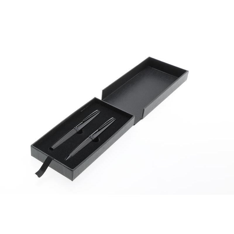 UAE's No.1 - Elegance Gift Set of 2 Luxury Pens - Leather Black Finish
