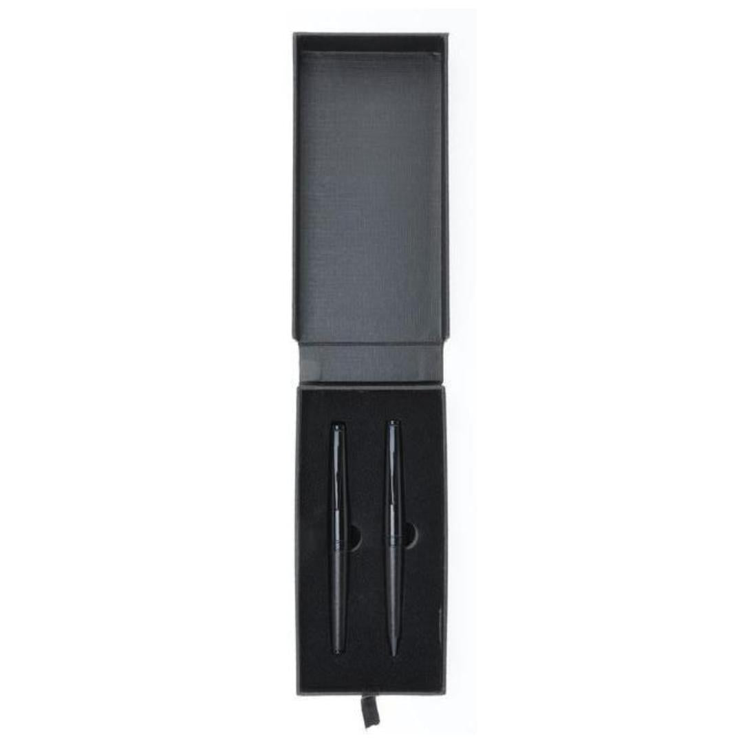 UAE's No.1 - Elegance Gift Set of 2 Luxury Pens - Leather Black Finish