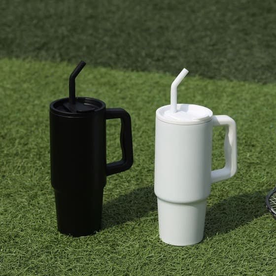 BERN - Recycled Stainless Steel Vacuum Tumbler with Reusable Steel Straw  - Set of 2