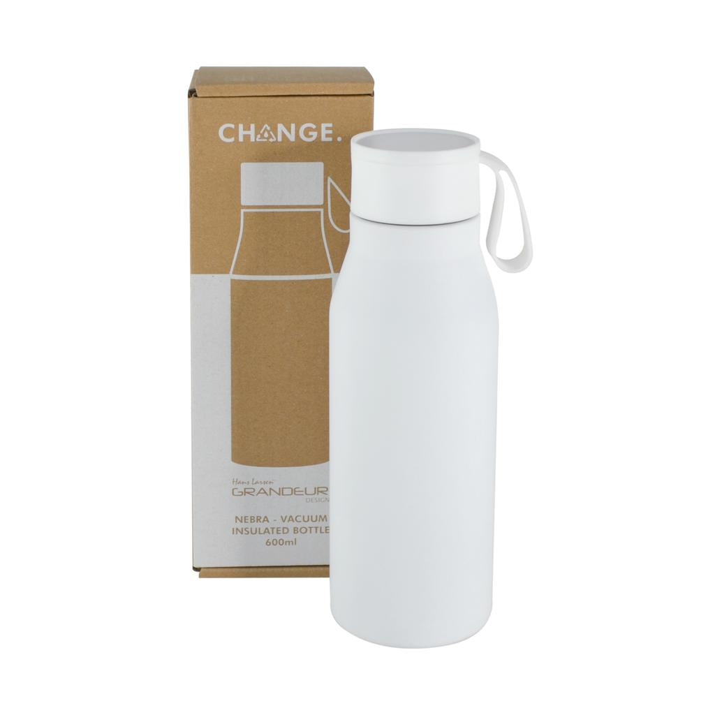 R-NEBRA - CHANGE Collection Recycled Stainless Steel Vacuum Bottle - White