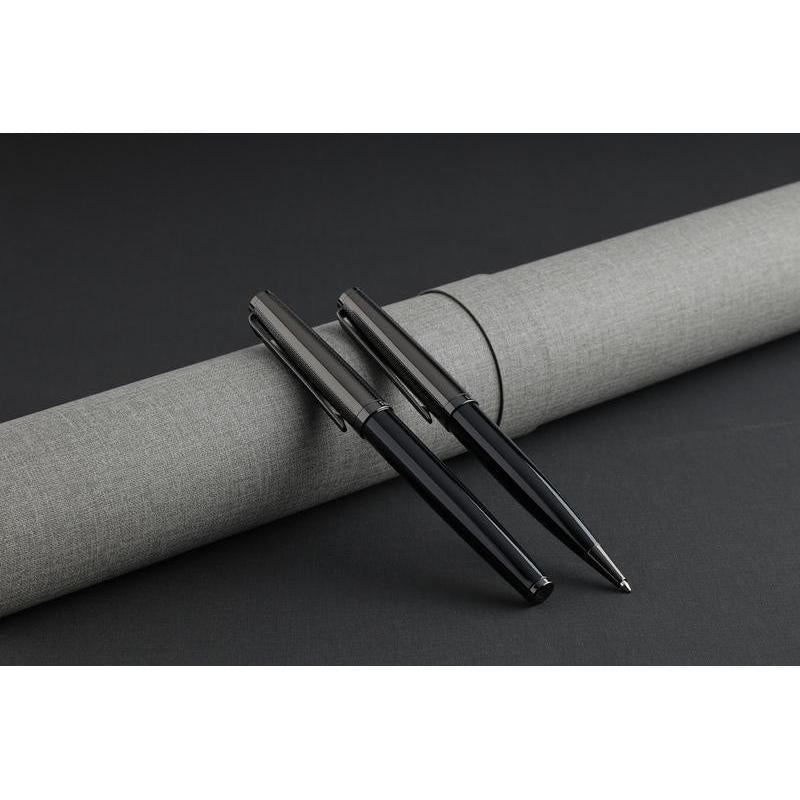 KIRAZ - Santhome® Gift Set of 2 Luxury Pens - Black / Chrome