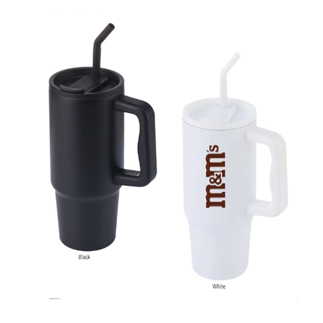 BERN - Recycled Stainless Steel Vacuum Tumbler with Reusable Steel Straw  - Set of 2